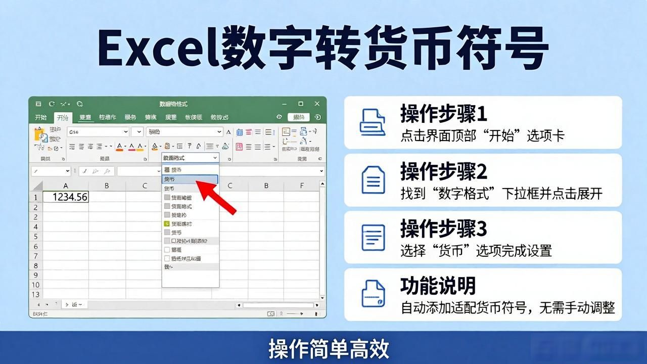 日常办公数字转货币格式_将数字转换为货币符号_Excel货币格式转换技巧